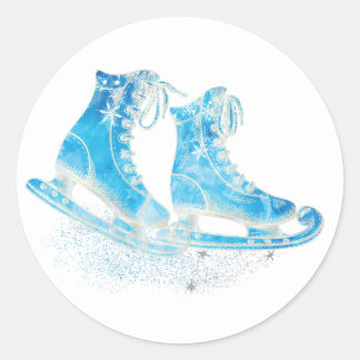 Sticker Rond Partie de patinage sur glace