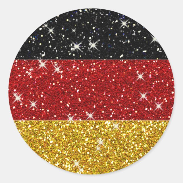 Sticker Rond Parties scintillant Allemagne Drapeau avec étincel (Devant)