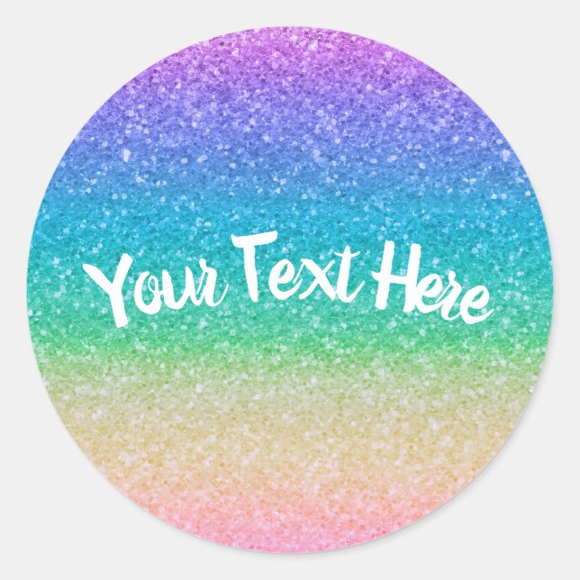 Sticker Rond Parties scintillant arc-en-ciel Look Anniversaire (Devant)