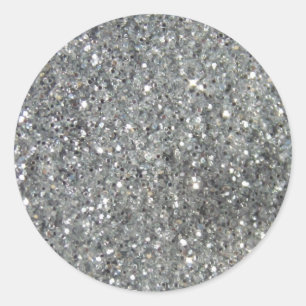 Sticker Rond Parties scintillant argent élégant Glitz photo