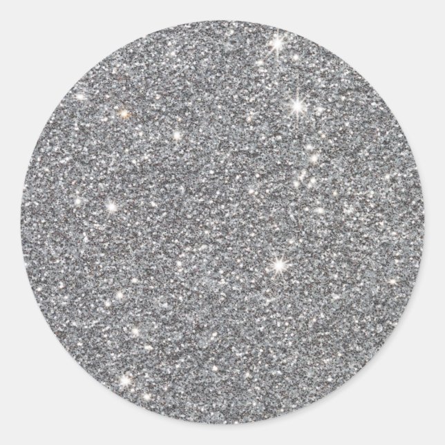 Sticker Rond Parties scintillant argent personnalisé tendance (Devant)