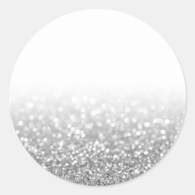 Sticker Rond Parties scintillant argent personnalisé tendance (Devant)