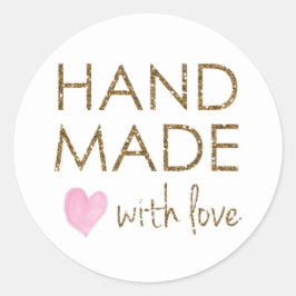 Sticker Rond Parties scintillant artisanale avec amour