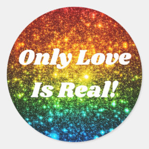 Sticker Rond Parties scintillant Astral Arc-En-Ciel Seul L'Amou