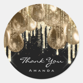 Sticker Rond Parties scintillant BALLONS DRIP pour l'anniversai