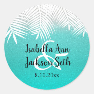 Sticker Rond Parties scintillant Beach