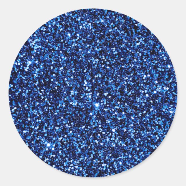 Sticker Rond Parties scintillant bleue (Devant)