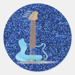 Sticker Rond Parties scintillant bleue