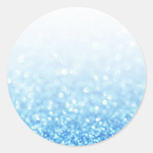Sticker Rond Parties scintillant bleue personnalisée tendance