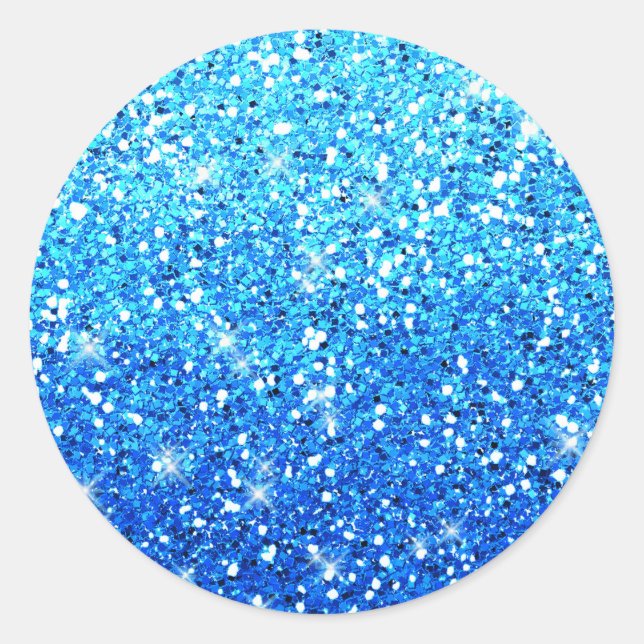 Sticker Rond Parties scintillant bleues Étincelles Texture (Devant)
