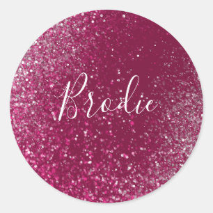 Sticker Rond Parties scintillant bourguignonne et argent
