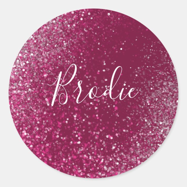 Sticker Rond Parties scintillant bourguignonne et argent (Devant)