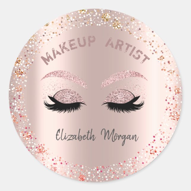 Sticker Rond Parties scintillant Chic Faux Lashes, Confetti, Ma (Devant)