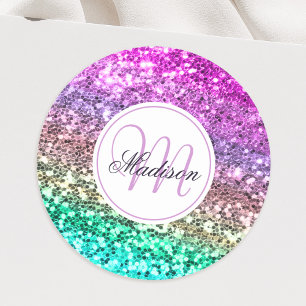 Sticker Rond Parties scintillant colorée personnalisée Sirèn