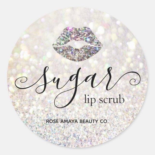 Sticker Rond Parties scintillant de diamant Écran de sucre Lip  (Devant)