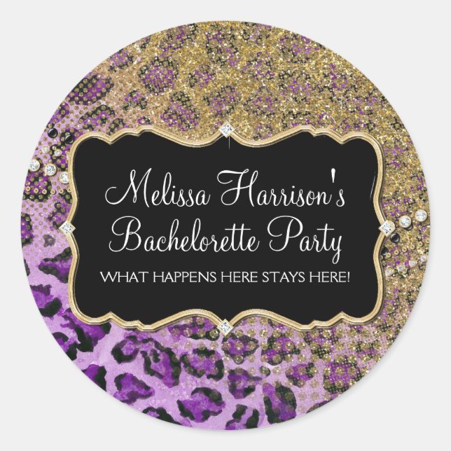 Sticker Rond Parties scintillant de Poster de animal Leopard d' (Devant)