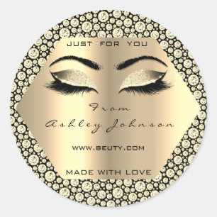 Sticker Rond Parties scintillant Diamant Or Champaigne Fabriqué