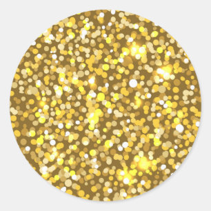 Sticker Rond Parties scintillant d'or