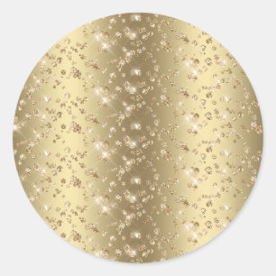 Sticker Rond Parties scintillant d'or brillant or blanc