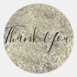 Sticker Rond Parties scintillant d'or Crackle moderne chic glam