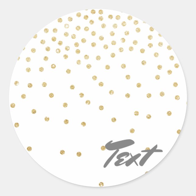 Sticker Rond parties scintillant d'or élégant confetti point mo (Devant)