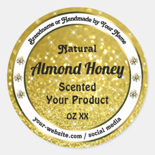 Sticker Rond Parties scintillant d'or Stars Sparkle Diamonds Ét