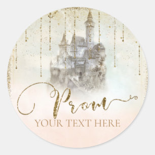 Sticker Rond Parties scintillant d'or Storybook Castle Senior P