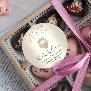 Sticker Rond Parties scintillant d'or Sucres de confection de f