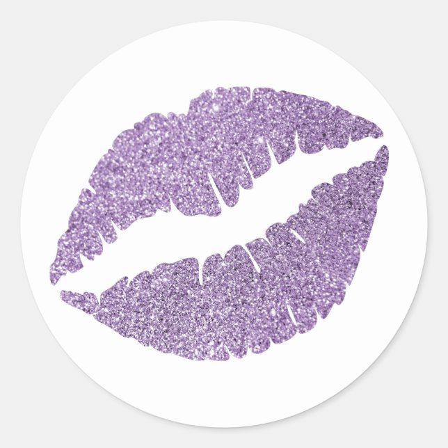 Sticker Rond Parties scintillant d'orchidées d'Améthyste Lèvres (Devant)