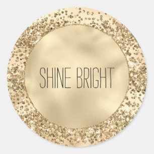 Sticker Rond Parties scintillant dorée étincelle Confetti brill