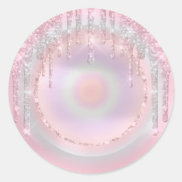 Sticker Rond Parties scintillant douces 16ème Unicorn Holograph
