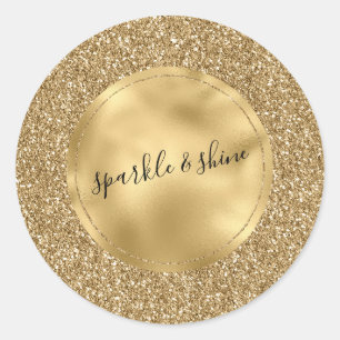 Sticker Rond Parties scintillant Glam Glitz Gold Sparkle Person
