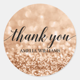 Sticker Rond Parties scintillant Gold Faux Merci