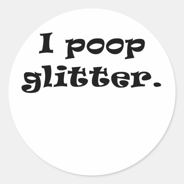 Sticker Rond Parties scintillant I Poop (Devant)