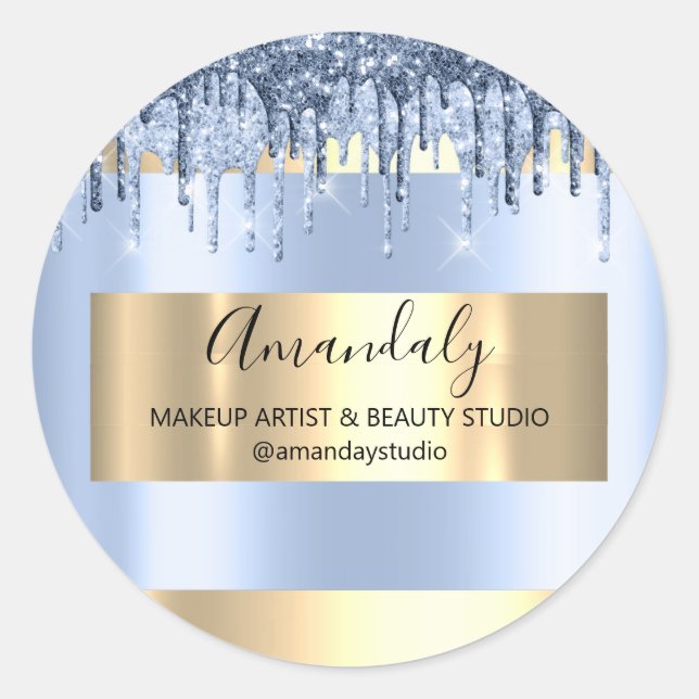 Sticker Rond Parties scintillant maquillage Artiste Boutique en (Devant)