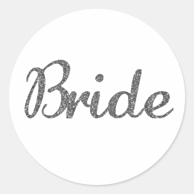 Sticker Rond Parties scintillant mariée Silver (Devant)