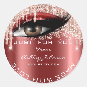 Sticker Rond Parties scintillant Merci Eyelash Rose Burgund fai
