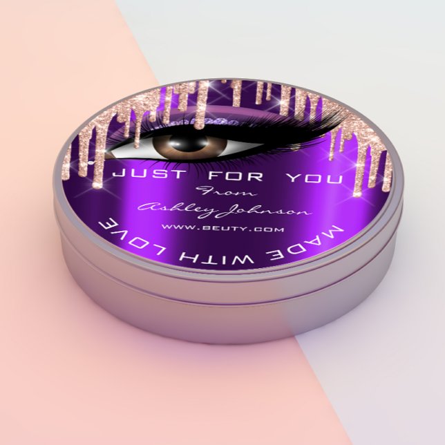 Sticker Rond Parties scintillant Merci Eyelash Rose Purple Avec (Créateur téléchargé)