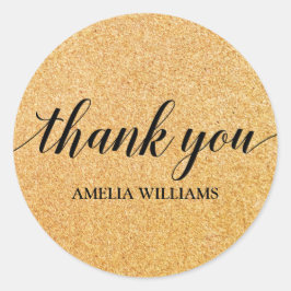 Sticker Rond Parties scintillant Merci Gold Faux