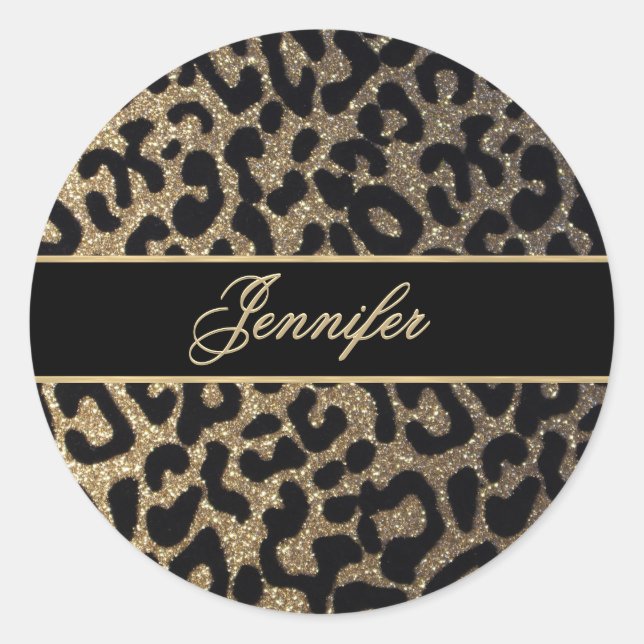 Sticker Rond Parties scintillant noire et or (Devant)