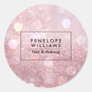 Sticker Rond Parties scintillant or rose
