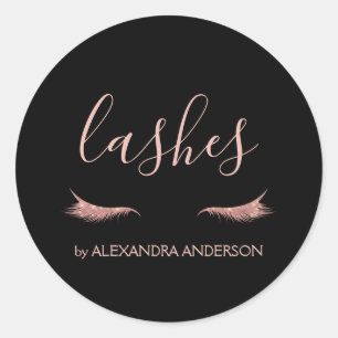 Sticker Rond Parties scintillant or rose et extension Eyelash