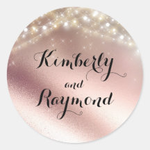 Parties scintillant or rose et feux Mariages