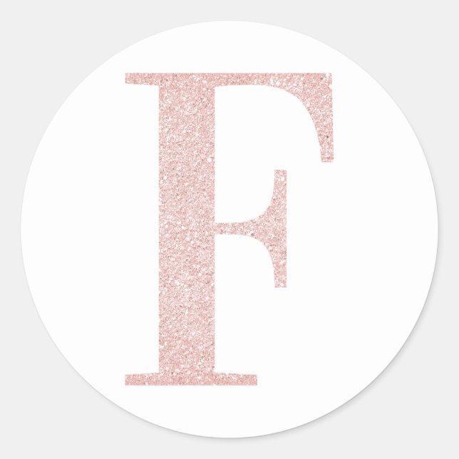 Sticker Rond Parties scintillant or Rose pâle de fille Monogram (Devant)
