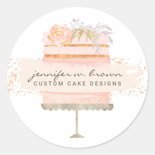 Sticker Rond Parties scintillant Orange Cake Bakery