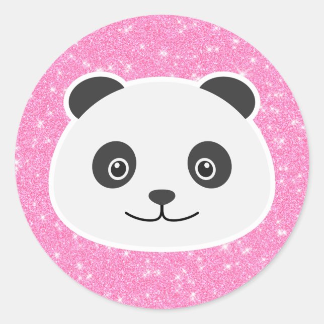 Sticker Rond Parties scintillant Panda (Devant)