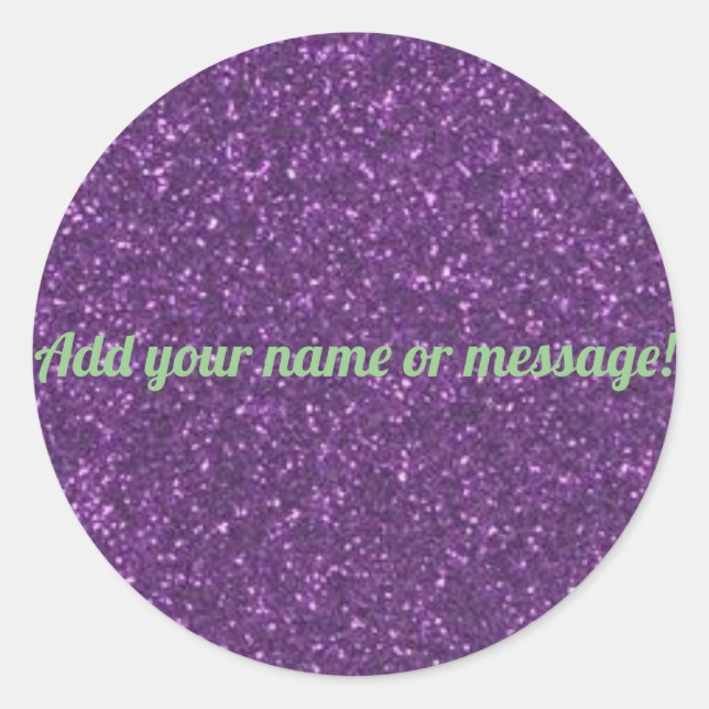 Sticker Rond Parties scintillant pétillante violette personnali (Devant)