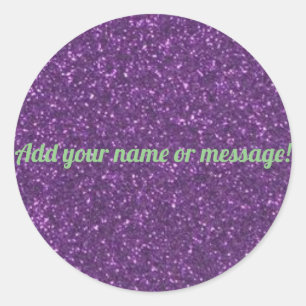 Sticker Rond Parties scintillant pétillante violette personnali