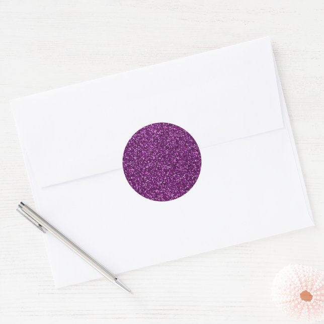 Sticker Rond Parties scintillant pourpre de minuit (Enveloppe)