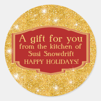 Sticker Rond Parties scintillant Regardez Sparkly Cookie Étique